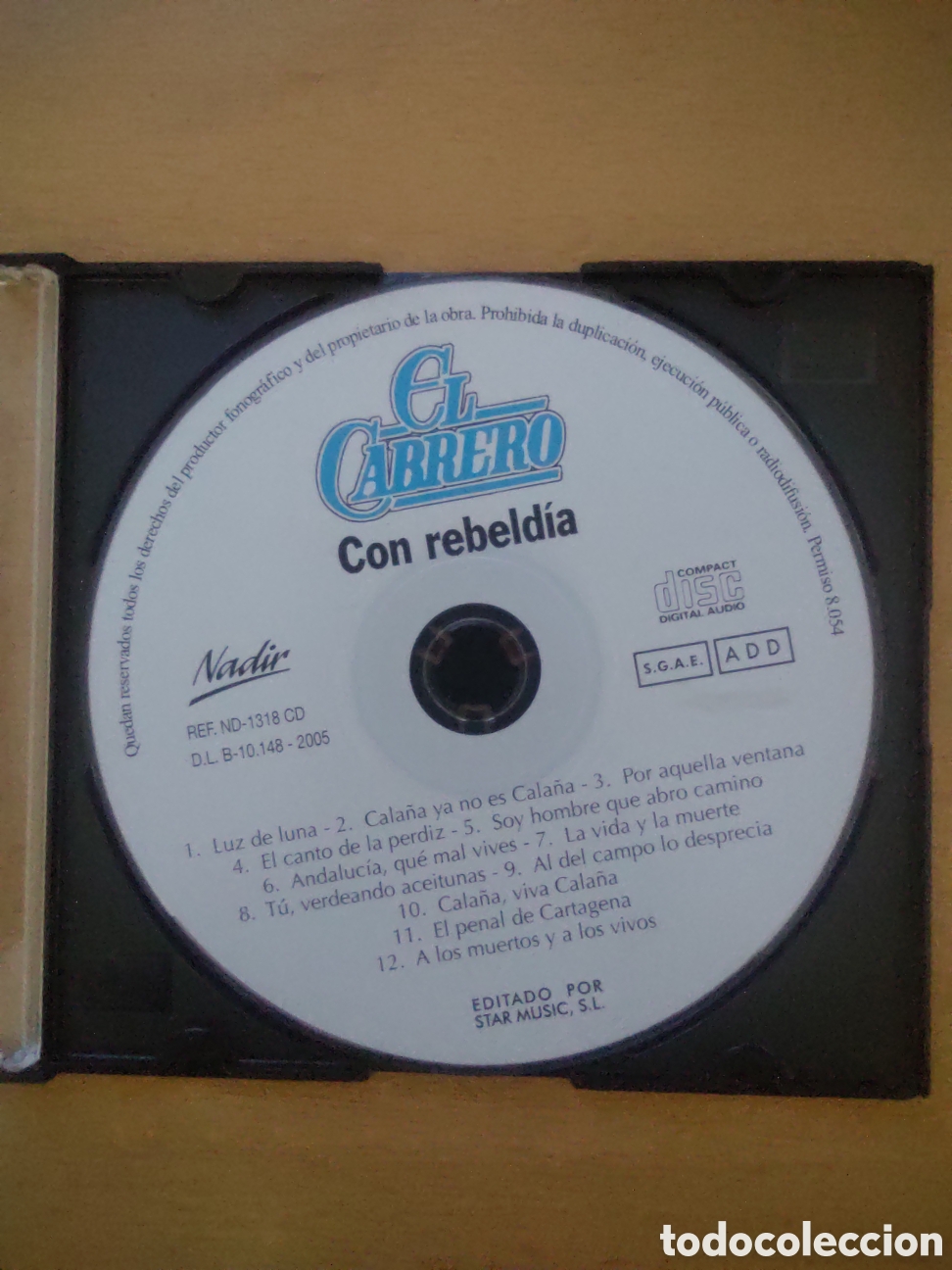 CDs de m&uacute;sica: CD El Cabrero - Con Rebeld&iacute;a