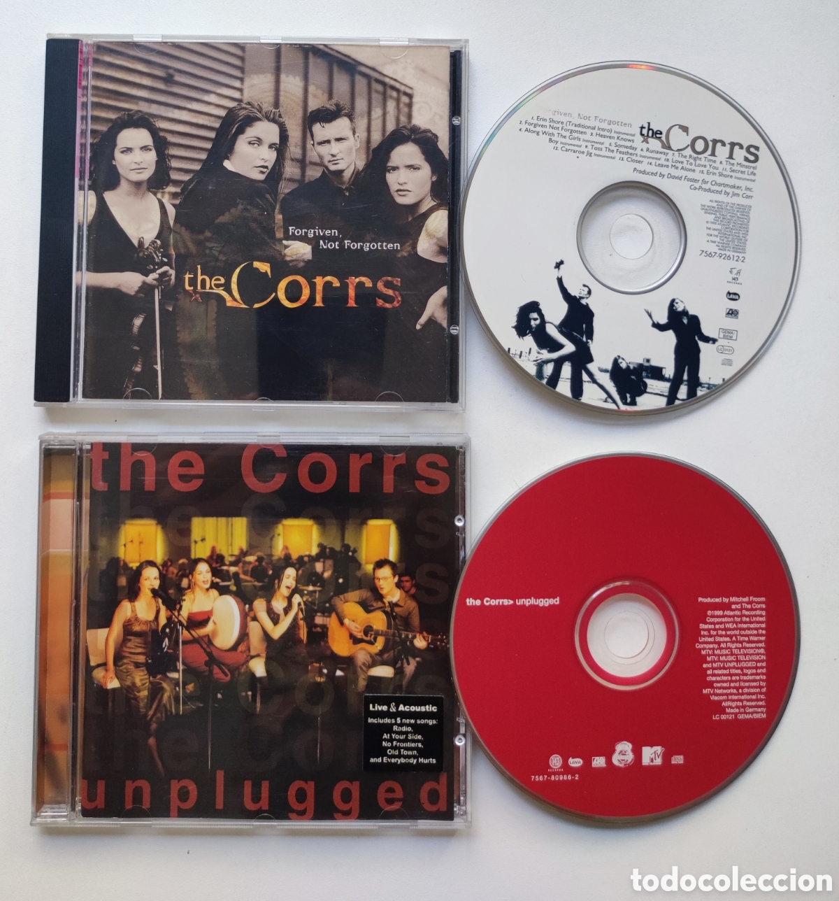 CDs de m&uacute;sica: 2 CD - THE CORRS / FORGIVEN, NOT FORGOTTEN (1999 ATLANTIC) + UNPLUGGED (1995 ATLANTIC)