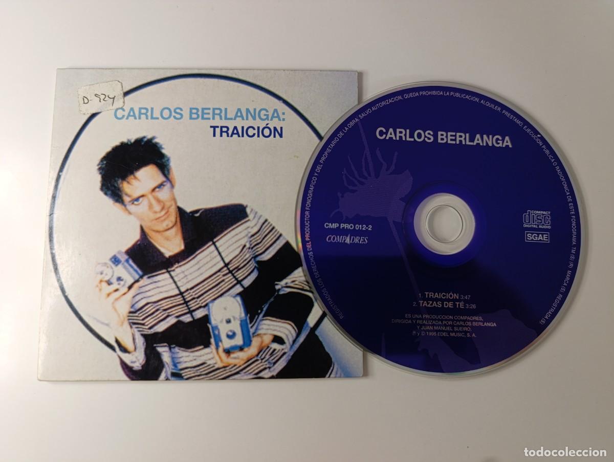 CDs de m&uacute;sica: CARLOS BERLANGA 'Traici&oacute;n + Tazas de T&eacute;' CD Single promo 1995 Indicios