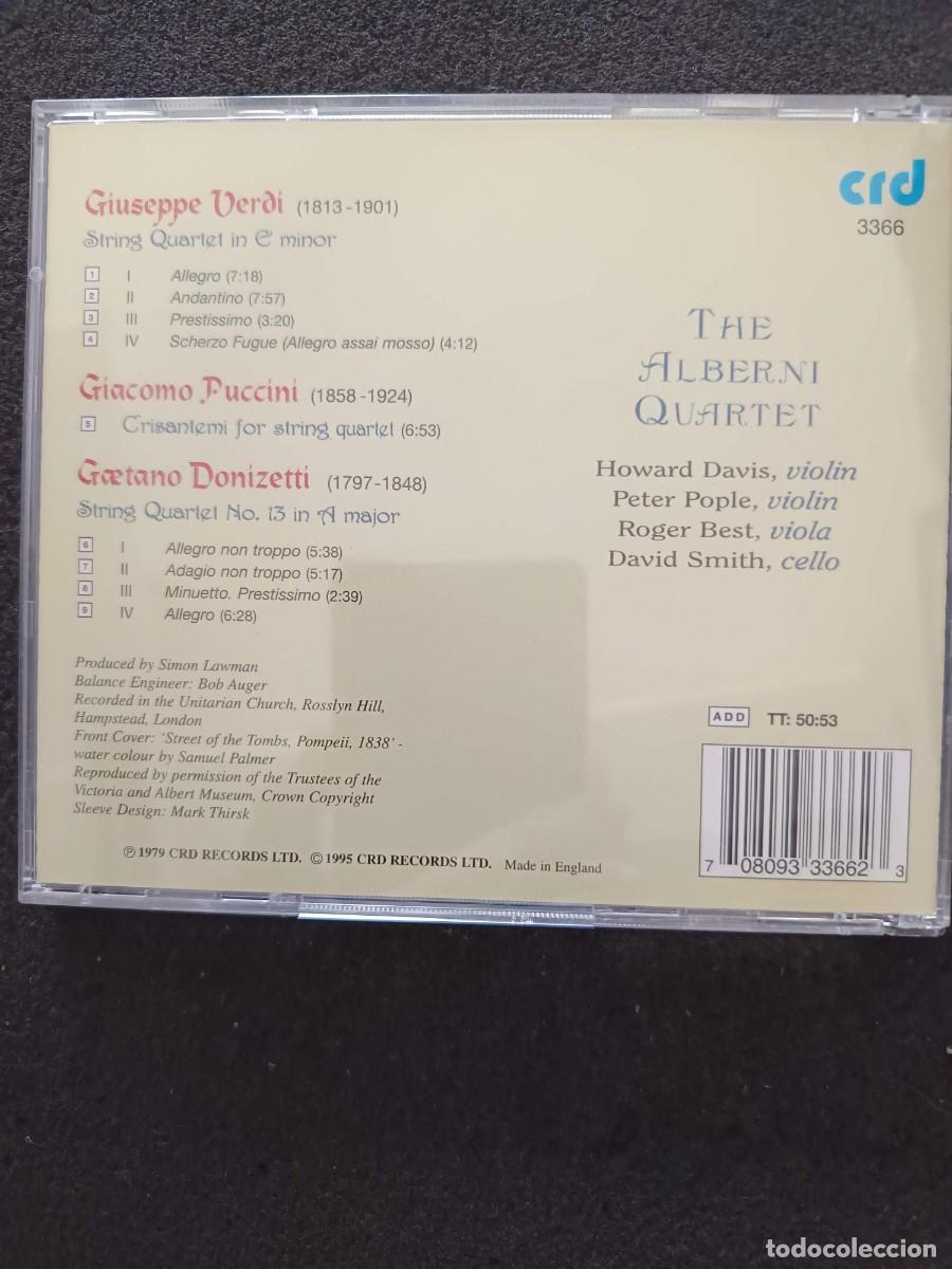 CDs de m&uacute;sica: VERDI: STRING QUARTET IN E MINOR / PUCCINI: CRISANTEMNI FOR STRING QUARTET / DONIZETTI: STRING QUART - Foto 2