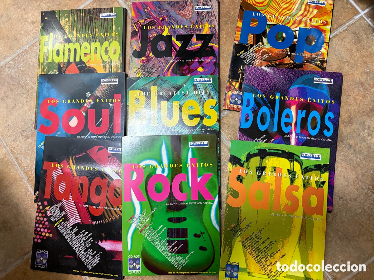 CDs de m&uacute;sica: Blas103D lote 9 cds m&uacute;sica rock salsa boleros pop jazz flamenco soul tango