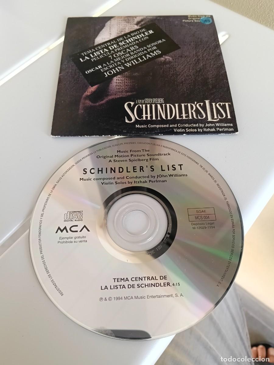 CDs de m&uacute;sica: RAR PROMO SINGLE CD. SCHINDLER'S LIST. ED. CART&Oacute;N. 1 TRACK. MADE IN SPAIN