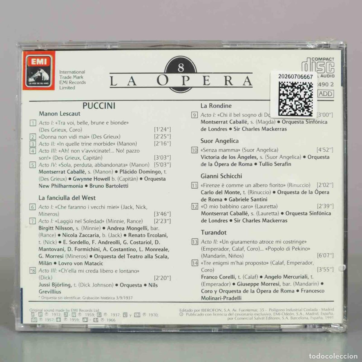 CDs de m&uacute;sica: CD. La &Oacute;pera 8 - Puccini - Salvat . PRECINTADO - Foto 2