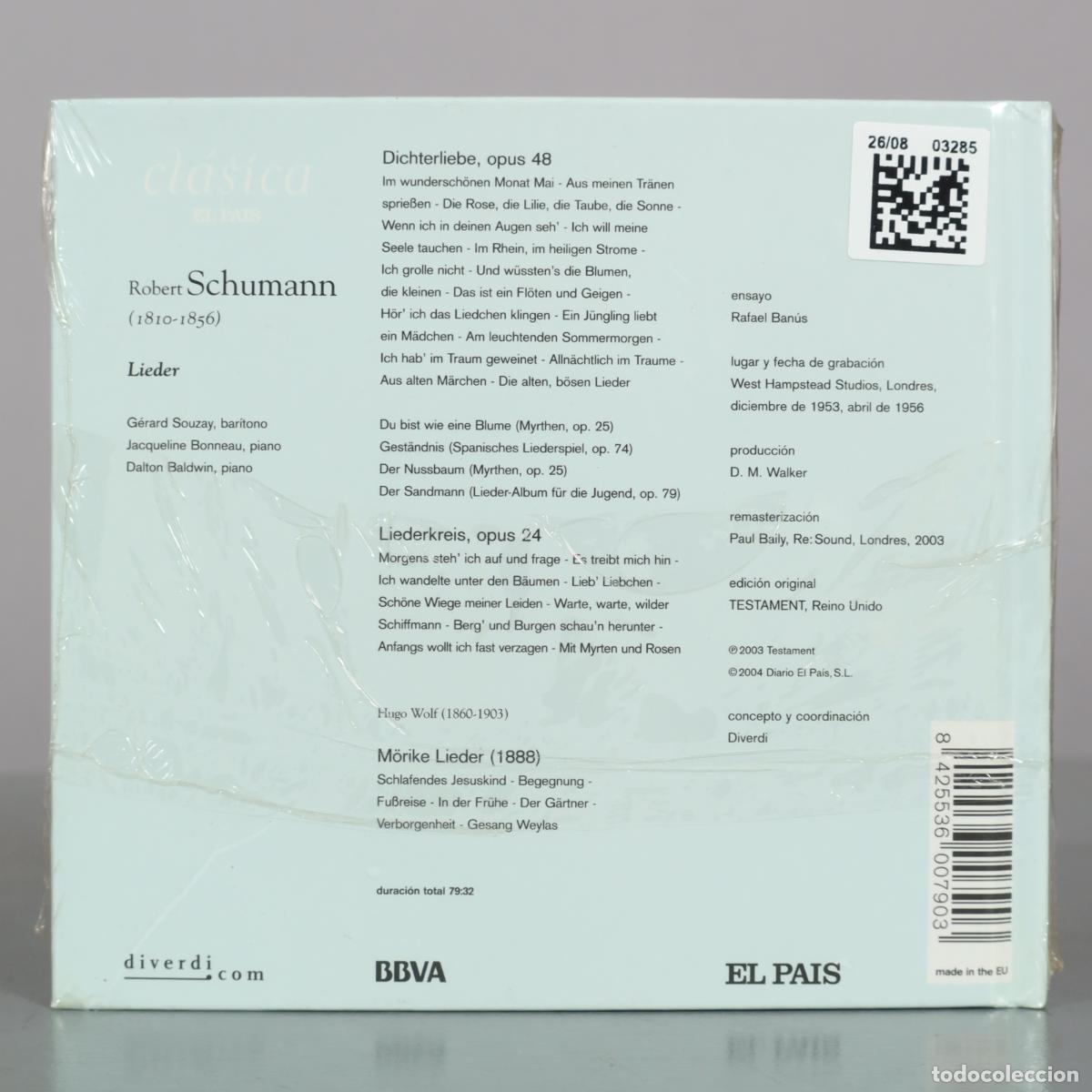 CDs de m&uacute;sica: CD. Schumann: Lieder - G&eacute;rard Souzay PRECINTADO - Foto 2