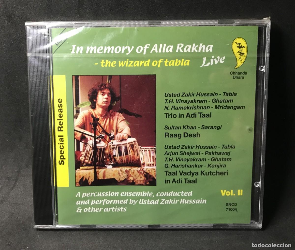 Music CDs: Zakir Hussain - In Memory Of Alla Rakha - The Wizard Of Tabla, Live Vol. II - CD - Chhanda Dhara