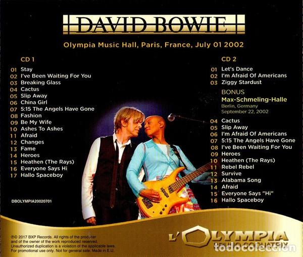 CDs de m&uacute;sica: 2 CDs - David BOWIE - Live LOlympia 2002 - Foto 2