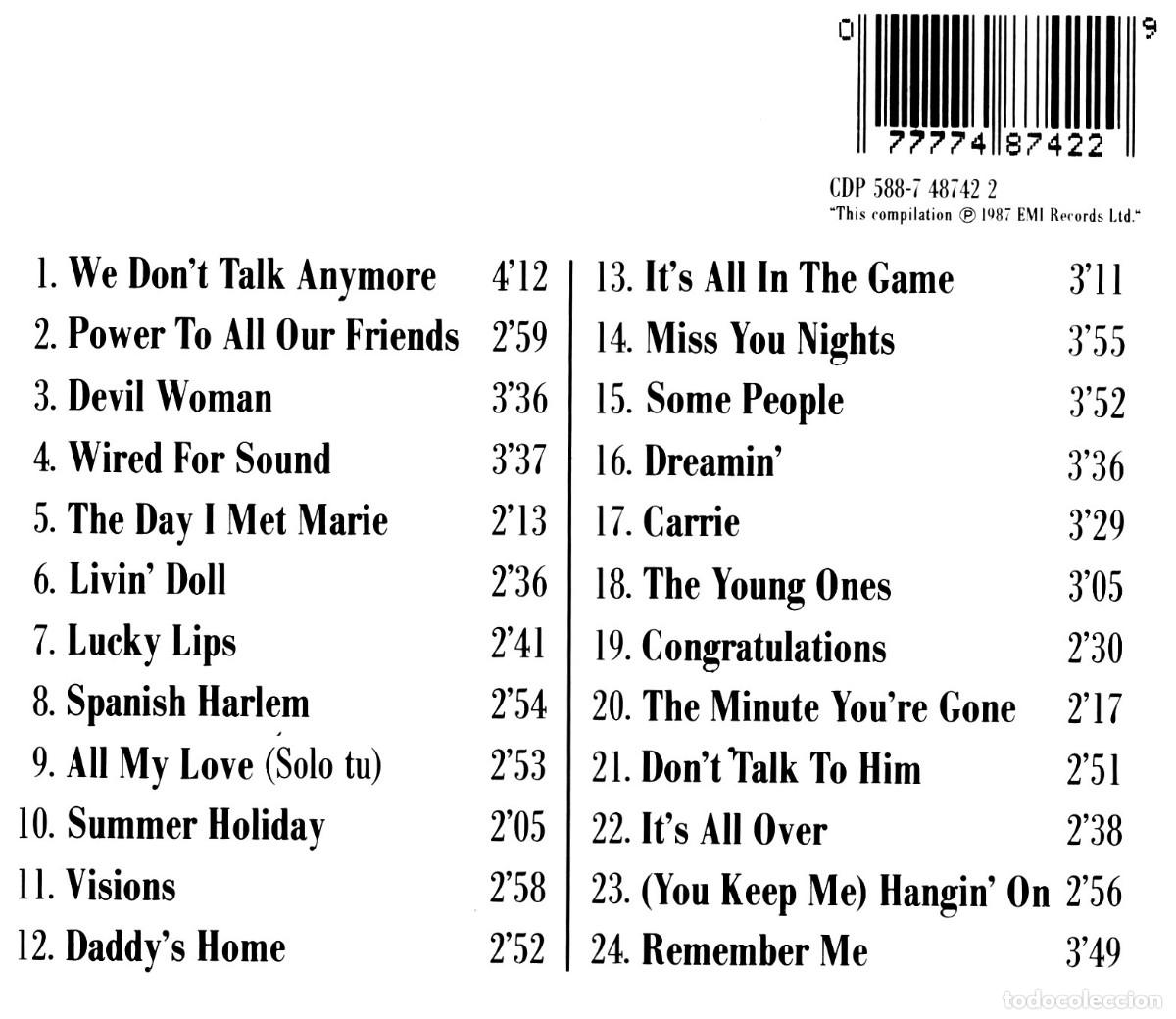 CDs de m&uacute;sica: CLIFF RICHARD. REMEMBER ME. RECOPILATORIO. CD. - Foto 2