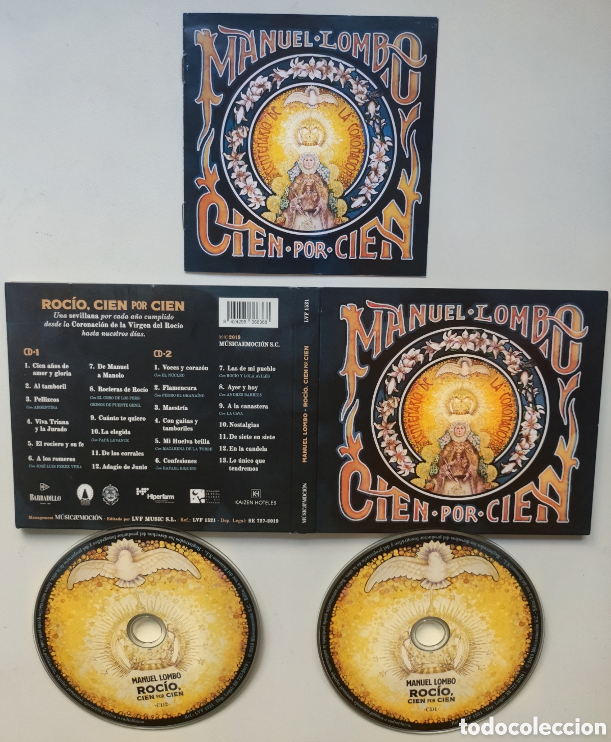 CDs de m&uacute;sica: DOBLE CD - MANUEL LOMBO / ROC&Iacute;O, CIEN POR CIEN SEVILLANAS - CENTENARIO CORONACI&Oacute;N VIRGEN DEL ROC&Iacute;O