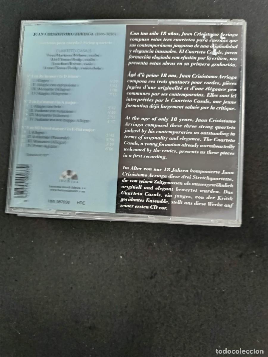 CDs de m&uacute;sica: ARRIAGA: CUARTETOS. CUARTETO CASALS - Foto 2