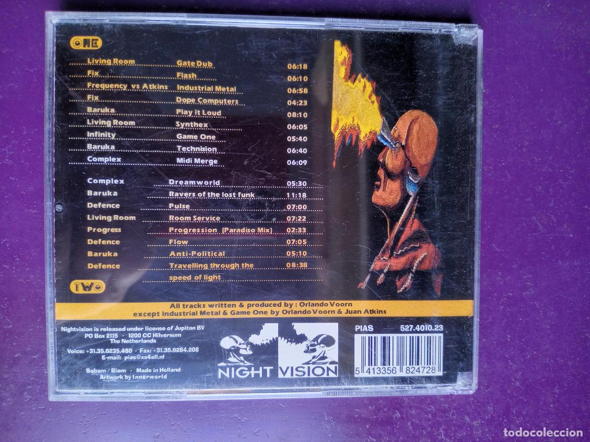 CDs de m&uacute;sica: Nightvision - DOBLE CD 1996 ELECTRONICA TECHNO - 15 TEMAS - FIX, BARUKA, INFINITY, COMPLEX, ETC - Foto 2