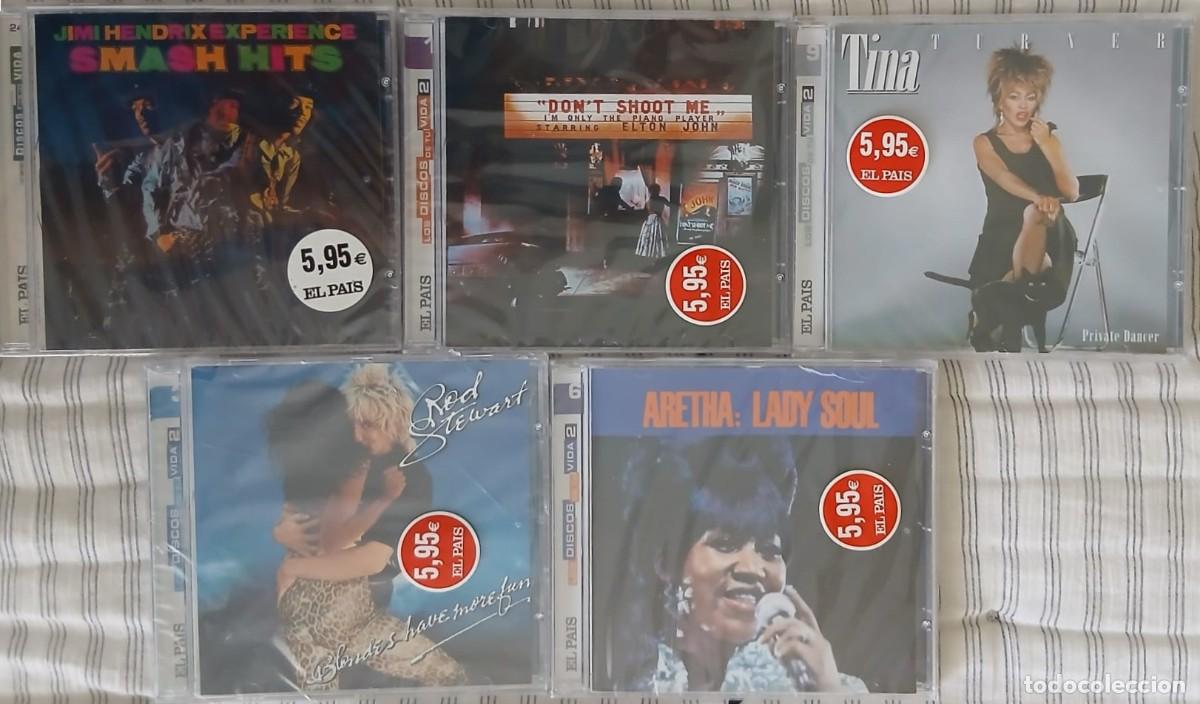 CDs de m&uacute;sica: LOTE EL PAIS DISCOS DE TU VIDA 5 CD JIMI HENDRIX ELTON JOHN ARETHA FRANKLIN ROD STEWART TINA TURNER