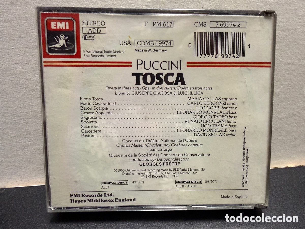 CDs de m&uacute;sica: Puccini - Georges Pr&ecirc;tre - Tosca (2xCD) - Foto 2