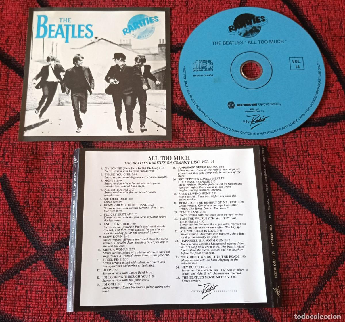 CDs de m&uacute;sica: THE BEATLES ** All Too Much ** CD PROMOCIONAL 1993 CANADA