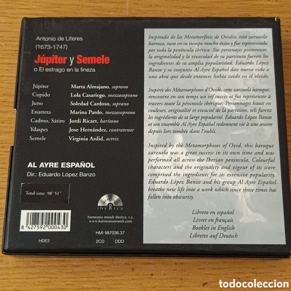 CDs de m&uacute;sica: J&uacute;piter Y Semele 2 CDs Box Set - Foto 2