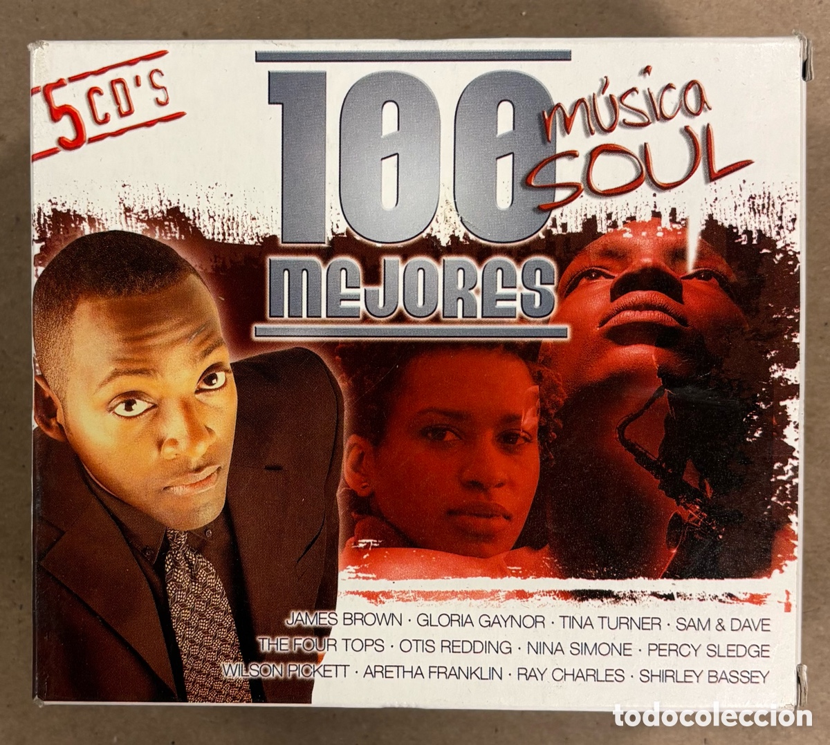 CDs de m&uacute;sica: 5 CDS. 100 MEJORES CANCIONES M&Uacute;SICA SOUL (JAMES BROWN, GLORIA GAYNOR, TINA TURNER, OTIS REDDING