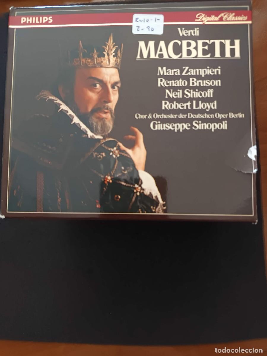 CDs de m&uacute;sica: 3CD BOX CON LIBRETTO. VERDI: MACBETH. DIR: GIUSEPPE SINOPOLI. INT&Eacute;RP: MARA ZAMPIERI, RENATO BRUSON,