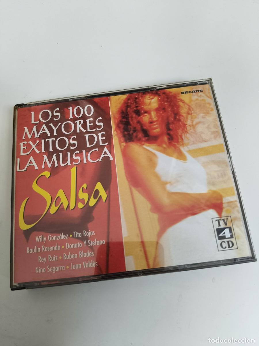 CD di Musica: LOS 100 MAYORES EXITOS DE LA SALSA. 4 COMPACTOS CON 100 CANCIONES CARIBE&Ntilde;AS BAILABLES. 210 GRAMOS.