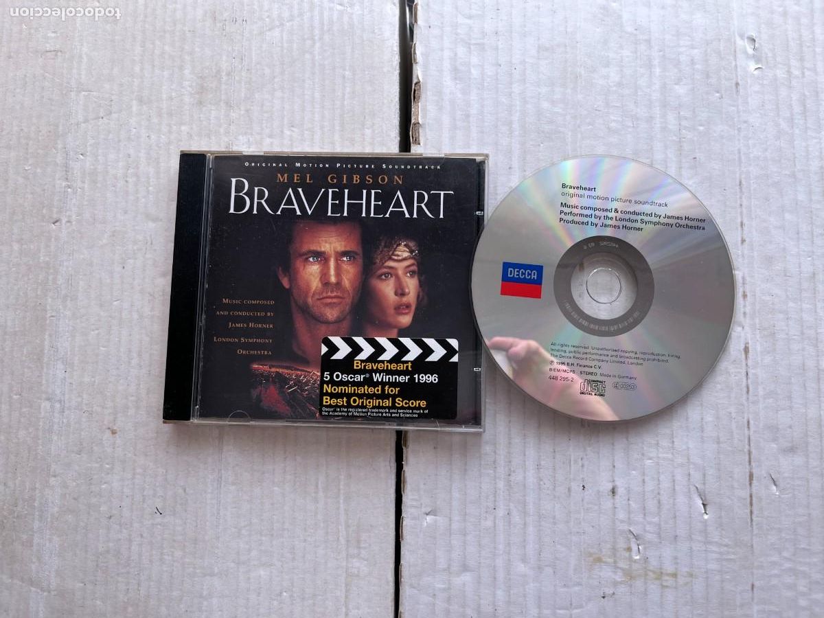 CDs de m&uacute;sica: BRAVEHEART ORIGINAL MOTION PICTURE SOUNDTRACK MEL GIBSON OST BSO CD MUSICA KREATEN