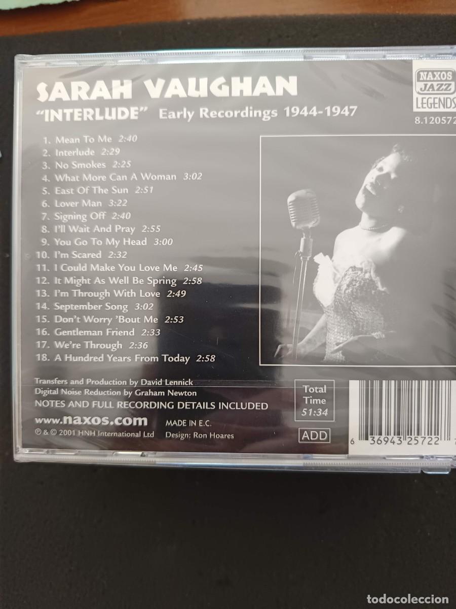 CDs de m&uacute;sica: SARAH VAUGHAN. INTERLUDE 1944-1947 - Foto 2