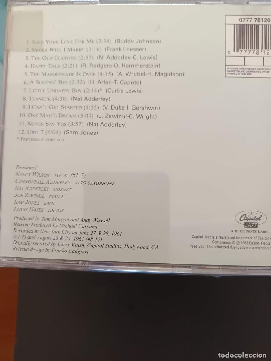 CDs de m&uacute;sica: NANCY WILSON / CANNONBALL ADDERLEY - Foto 2