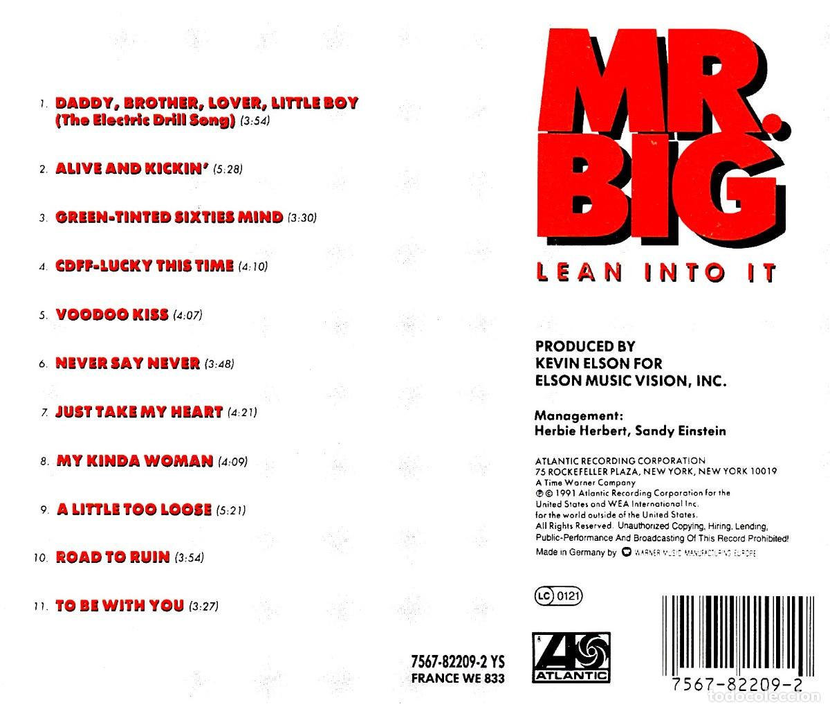 CDs de m&uacute;sica: MR. BIG. LEAN INTO IT. CD. - Foto 2