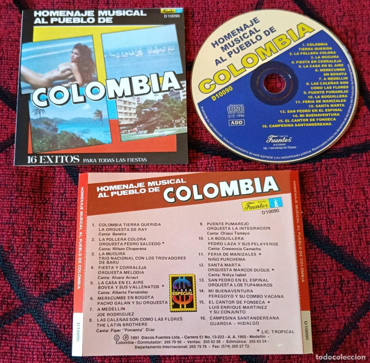CD de M&uacute;sica: HOMENAJE MUSICAL AL PUEBLO DE COLOMBIA CD 1991 PEDRO SALCEDO Orq. La Integraci&oacute;n PACHO GALAN