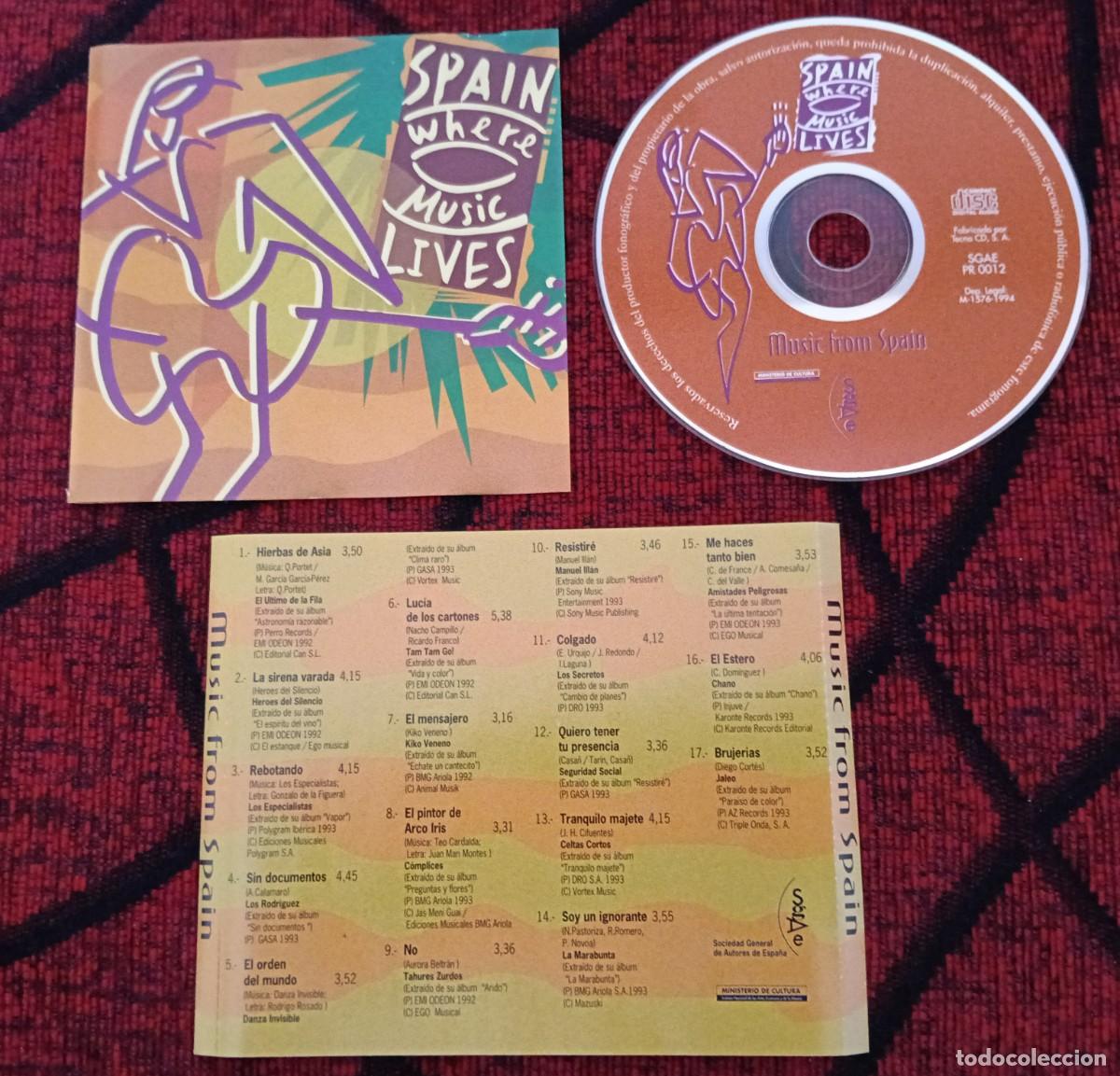 CDs de m&uacute;sica: SPAIN WHERE MUSIC LIVES CD PROMOCIONAL 1996 HEROES DEL SILENCIO El Ultimo De La Fila DANZA INVISIBLE