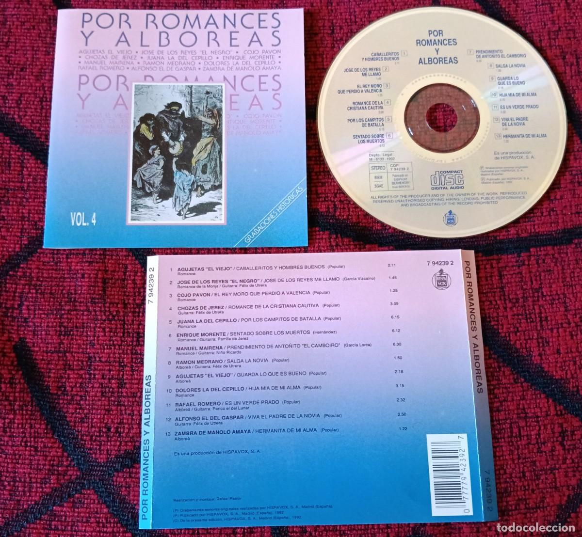 CDs de m&uacute;sica: POR ROMANCES Y ALBOREAS CD 1992 Agujetas El Viejo, Manuel Mairena, Dolores La Del Cepillo