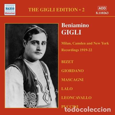 CDs de m&uacute;sica: Beniamino Gigli: The Gigli Edition Vol. 2 - Milan, Camden and New York Record...- 0636943126325