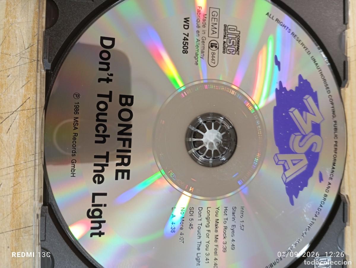 CDs de m&uacute;sica: Cd - Bonfire &lrm;&ndash; Dont Touch The Light - Excelente copia - Foto 3