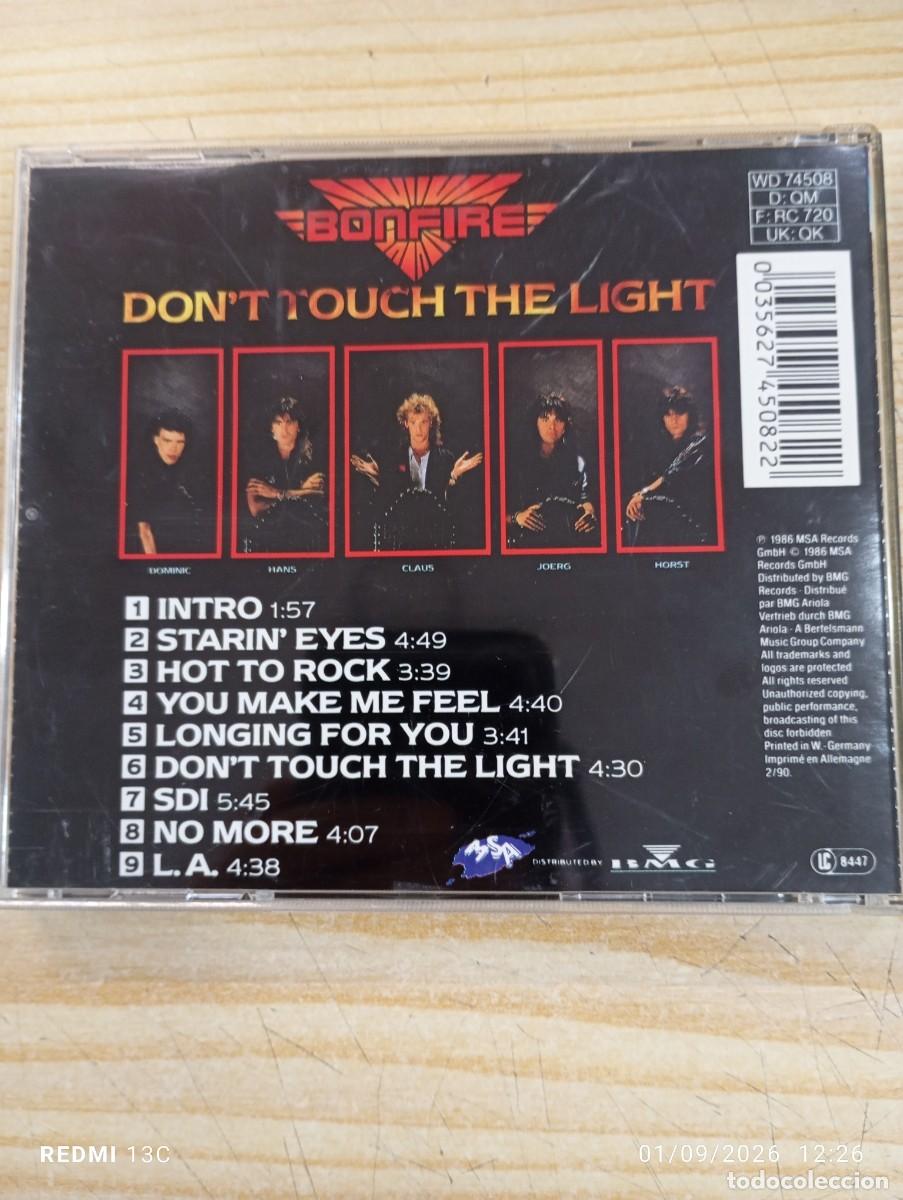 CDs de m&uacute;sica: Cd - Bonfire &lrm;&ndash; Dont Touch The Light - Excelente copia - Foto 4