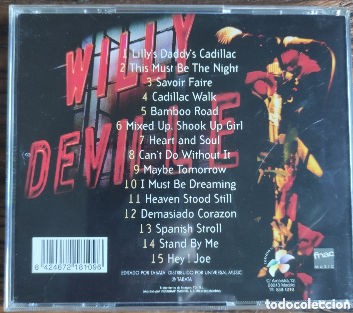 CDs de m&uacute;sica: ​Willy DeVille - Live (CD original, T&aacute;bata 1993) - Foto 2