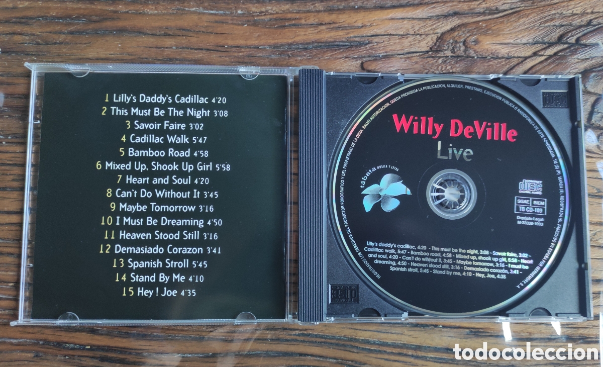 CDs de m&uacute;sica: ​Willy DeVille - Live (CD original, T&aacute;bata 1993) - Foto 3
