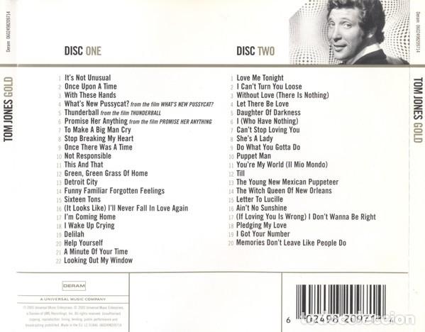 CDs de m&uacute;sica: Tom Jones &ndash; Gold (PRECINTADO) - Foto 2