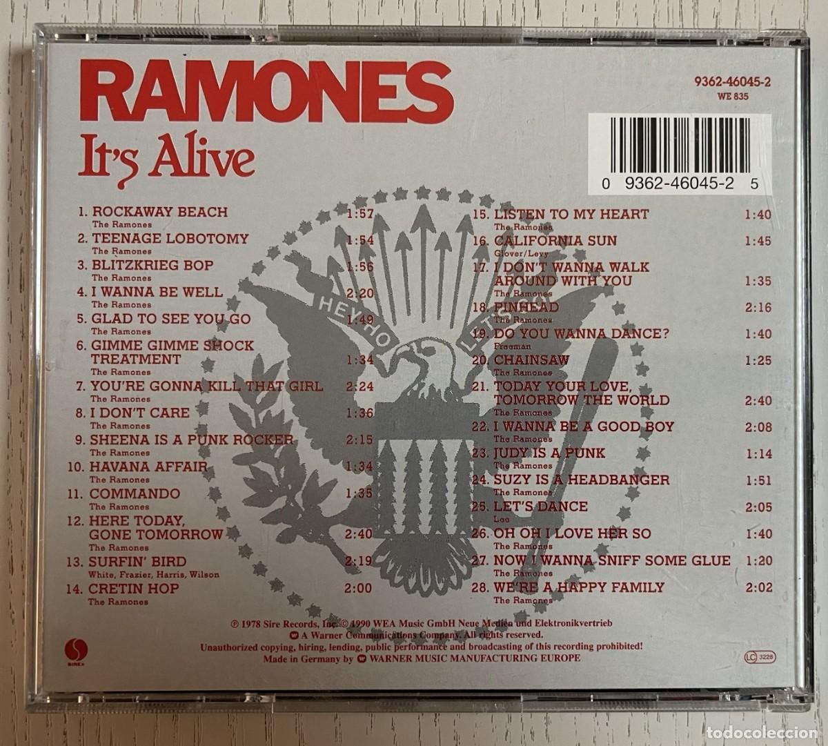 CDs de m&uacute;sica: RAMONES &ndash; IT&rsquo;S ALIVE &ndash; CD - Foto 2