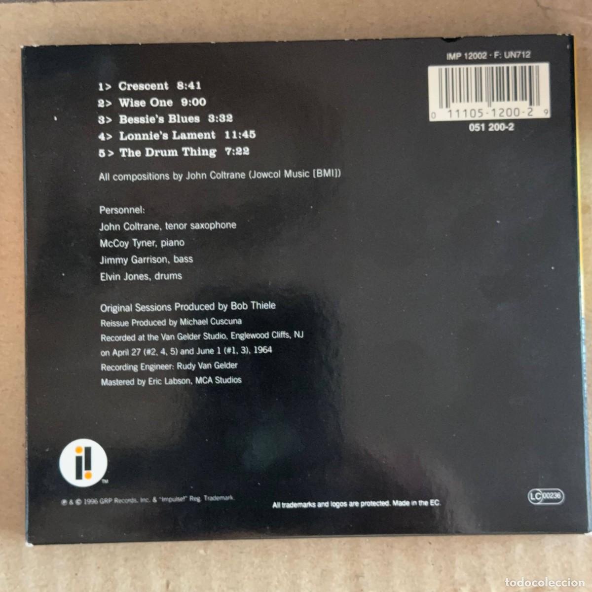 CDs de m&uacute;sica: John Coltrane Quartet &rdquo;Crescent&rdquo; CD Impulse Jazz - Foto 2