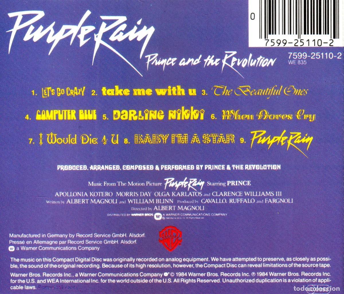 CDs de m&uacute;sica: PRINCE. PURPLE RAIN. CD. - Foto 2