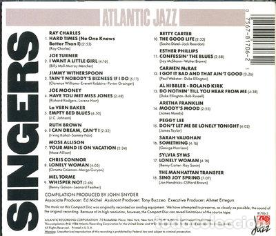 CDs de m&uacute;sica: Atlantic Jazz: Singers- 0075678170621