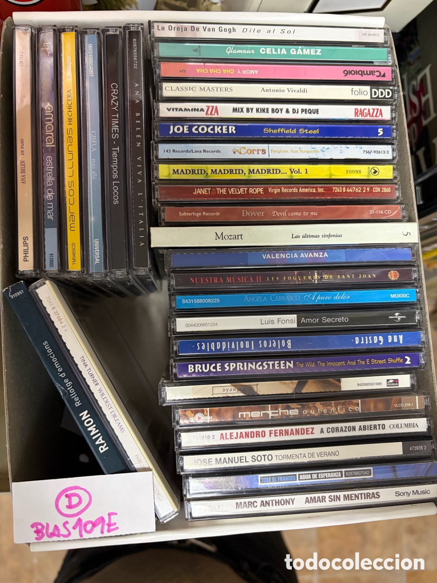 CDs de m&uacute;sica: Blas109E (D) lote de 32 cds de m&uacute;sica original Bruce Springsteen Luis Fonsi Ana Bel&eacute;n tina turner