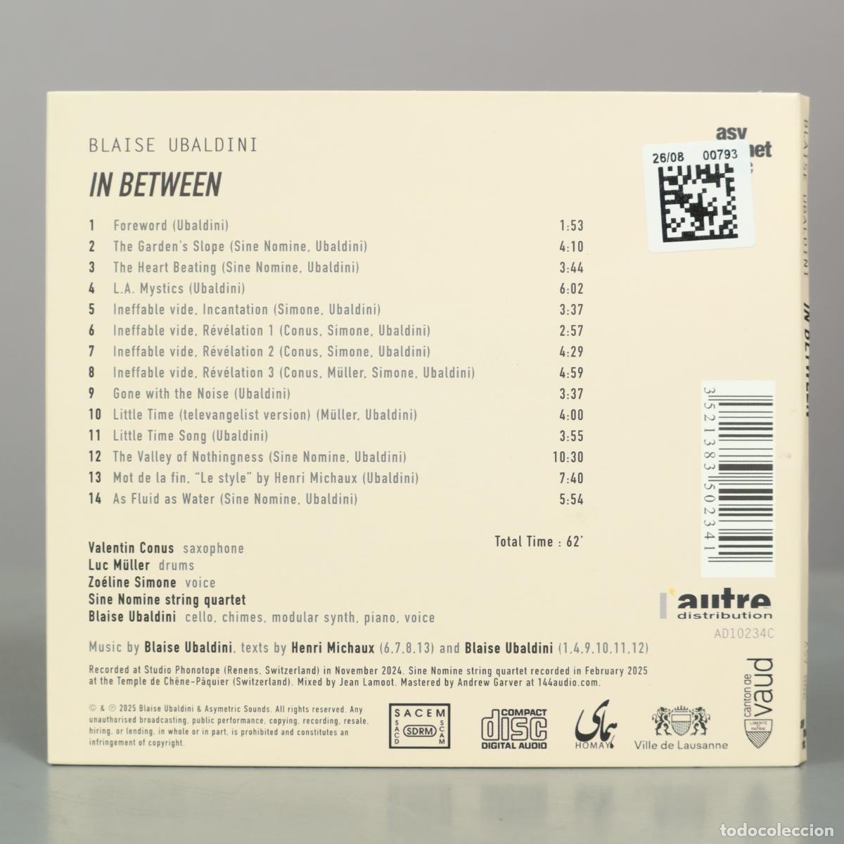 CDs de m&uacute;sica: CD. In Between - Blaise Ubaldini - Foto 2