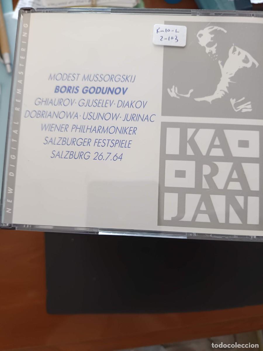 CDs de m&uacute;sica: 2 CD. MUSSORGSKIJ: BORIS GODUNOV. DIR: KARAJAN. INT&Eacute;RP: GHIAUROV, GJUSELEV, DIAKOV, DOBRIANOWA, USUN