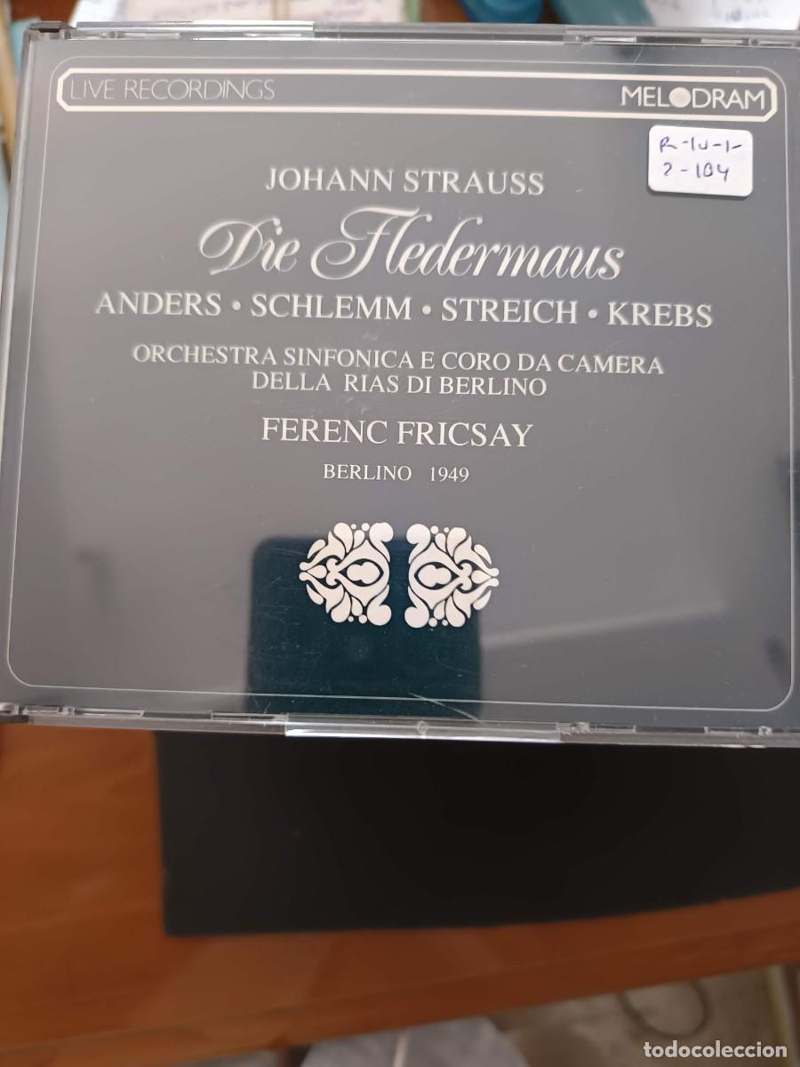 CDs de m&uacute;sica: 2 CD. STRAUSS: DIE FLEDERMAUS. DIR: FRICSAY. INT&Eacute;RP: ANDERS, SCHLEMMM, STREICH, KREBS. BERLIN 1949.
