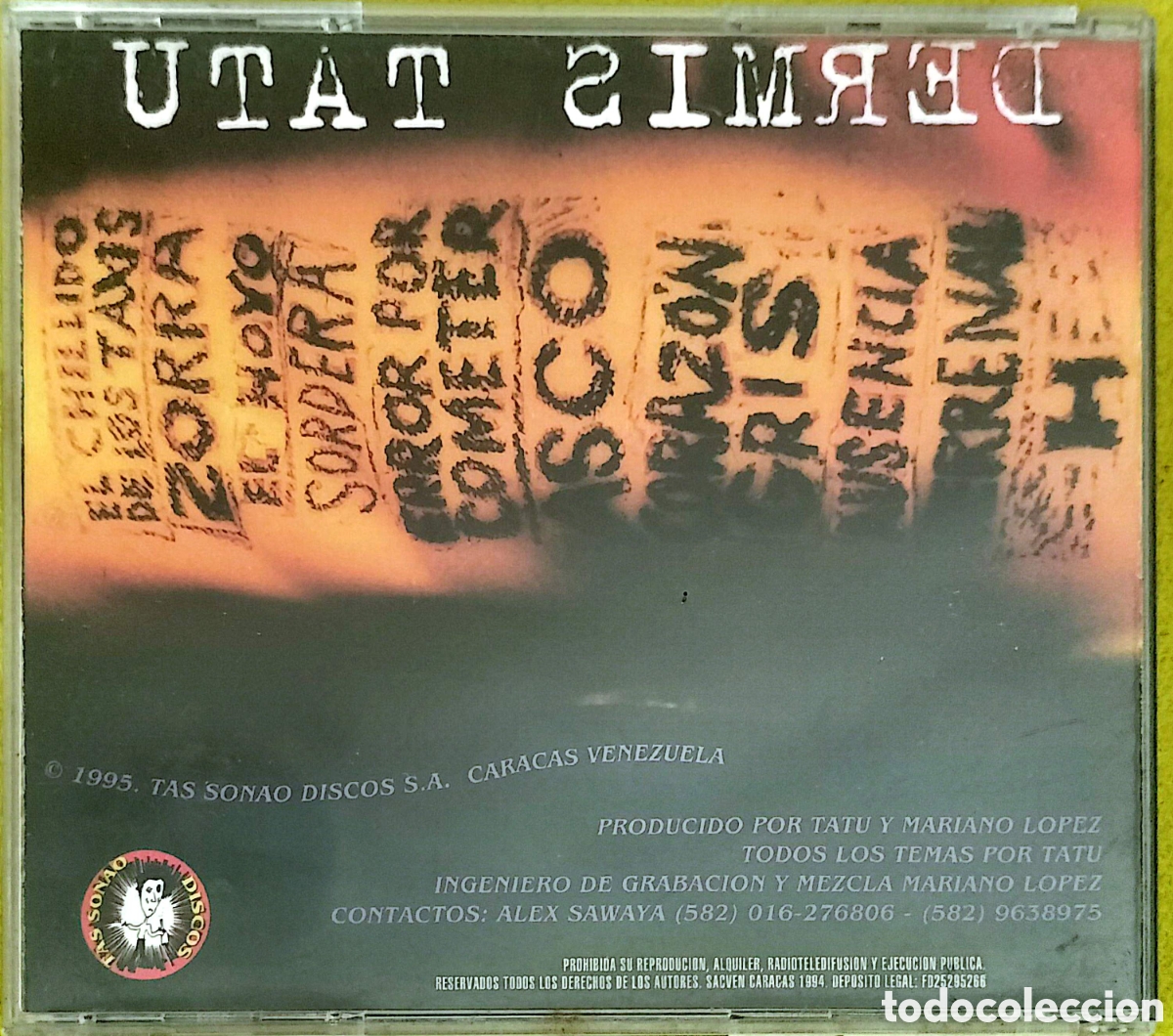 CDs de m&uacute;sica: CD Dermis Tatu - La Viol&oacute;, La Mat&oacute; y La Pic&oacute; - Foto 3