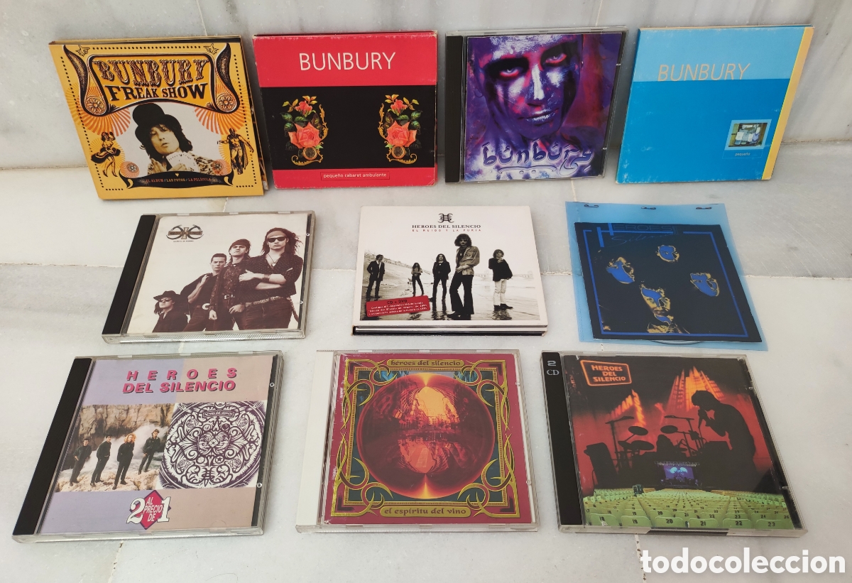 CDs de m&uacute;sica: H&Eacute;ROES DEL SILENCIO Y BUNBURY - LOTE CD / DVD - LEER DESCRIPCI&Oacute;N Y VER FOTOS