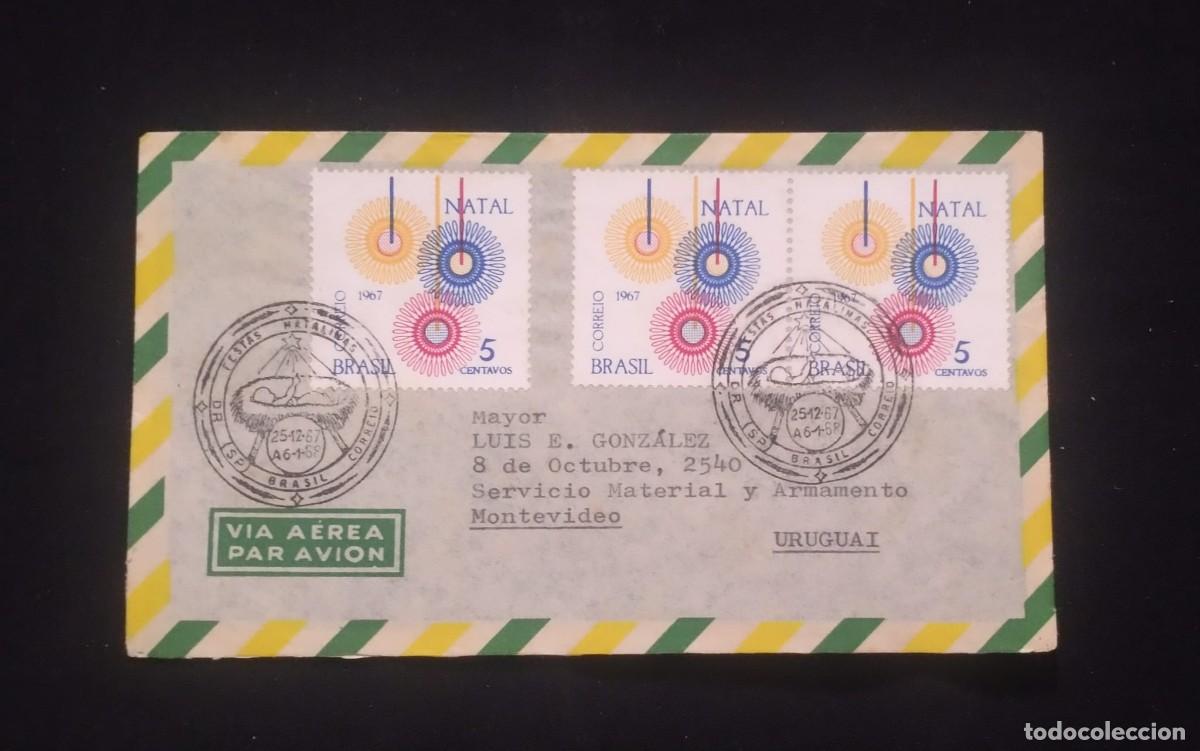 CDs de m&uacute;sica: TS) 1967 BRAZIL, AIRMAIL, WITH THE CHRISTMAS STAMPS,CIRCULATE COVER,VF.