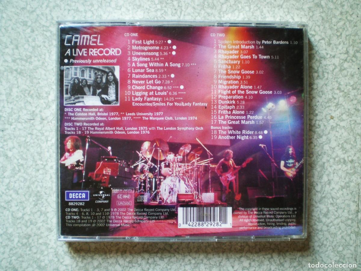 CDs de m&uacute;sica: CAMEL.A LIVE RECORD...DOBLE CD - Foto 2
