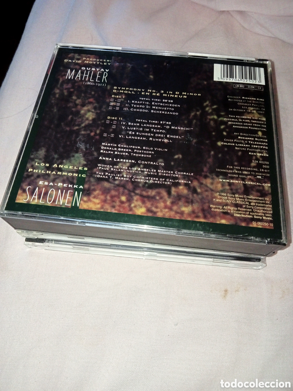 CDs de m&uacute;sica: Mahler 3a Sinf&oacute;nia Essa Peka Salonen disco doble