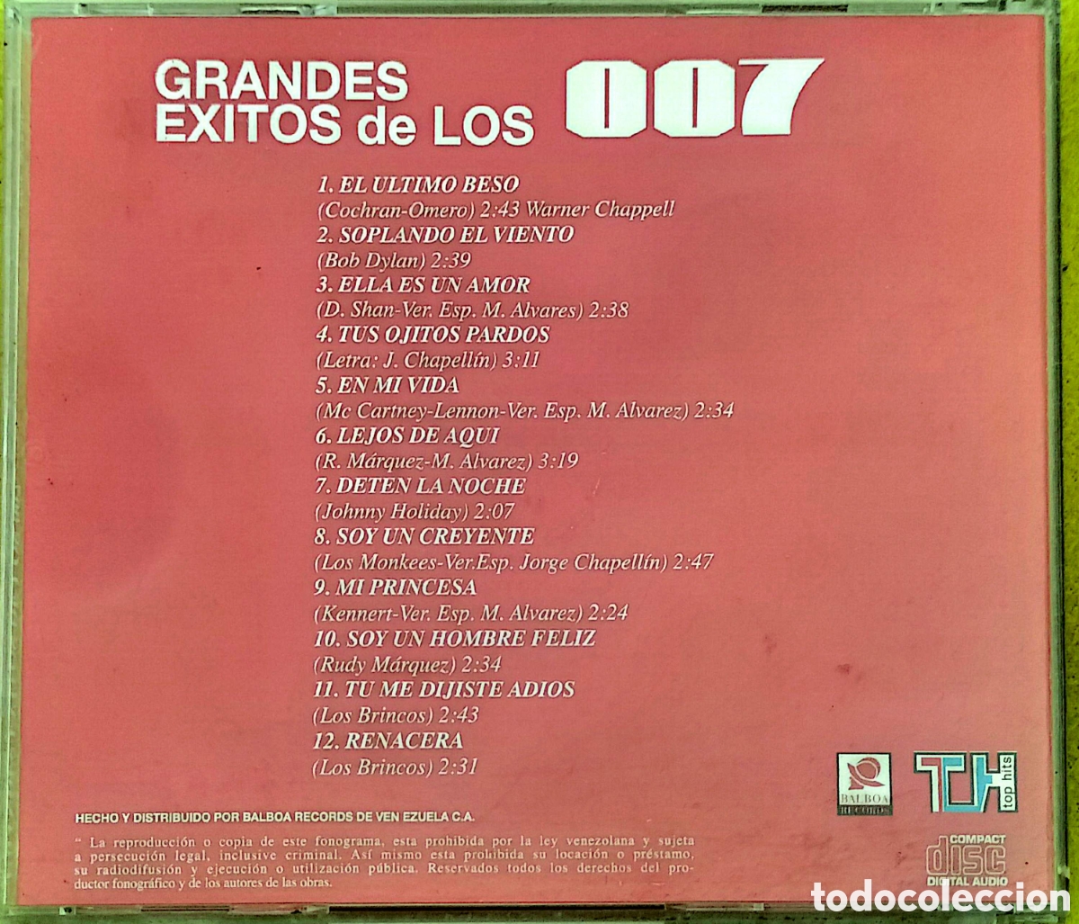 CDs de m&uacute;sica: CD Los 007 - Grandes &Eacute;xitos de los 007 - Foto 3