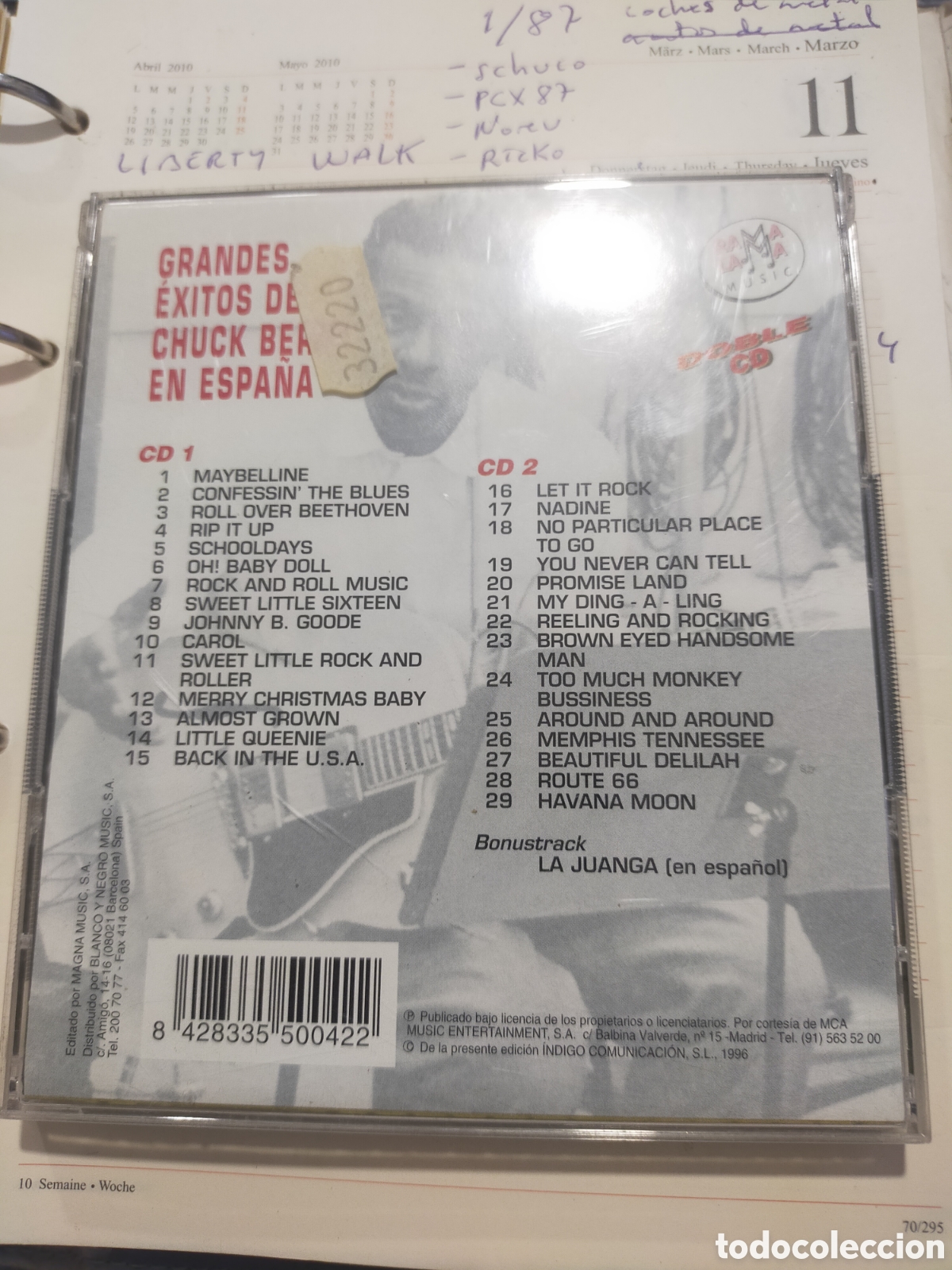 CDs de m&uacute;sica: GRANDES &Eacute;XITOS DE CHUCK BERRY EN ESPA&Ntilde;A 2CD - Foto 2