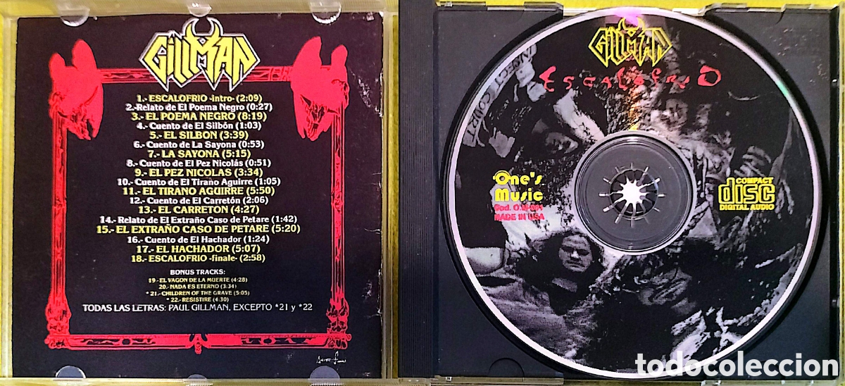 CDs de m&uacute;sica: CD Gillman - Escalofr&iacute;o - Foto 2